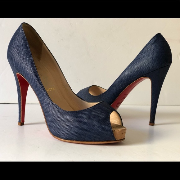 Christian Louboutin Shoes - CHRISTIAN LOUBOUTIN VERY PRIVE NAVY BLUE CANVAS